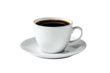 Obraz premium A cup of black coffee on a saucer.