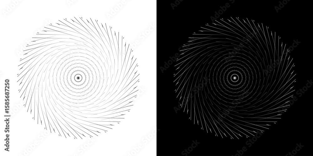 Fototapete abstract background with abstract line pattern in circles. spiral art design as a logo or icon. a bl