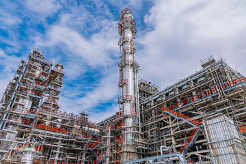 Fototapeta premium Oil​ refinery​ and​ plant and tower column of Petrochemistry