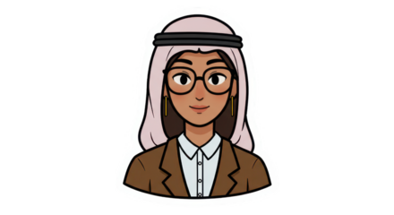 Stylish Avatar with Keffiyeh and Glasses