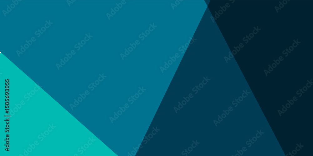 Poster green turquoise and blue background vector overlap layer on dark space for background design.vector