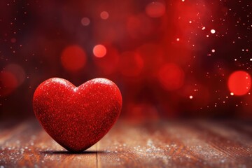 Fototapeta premium 3D Red Heart valentine glitter symbol.