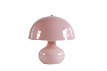 Pink mushroom lamp, isolated on black background