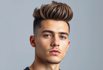 Modern Close-Up Portrait with Artistic Haircut