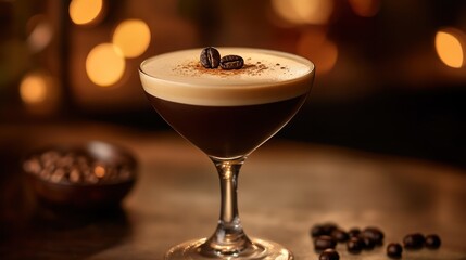 Elegant coffee cocktail martini drink