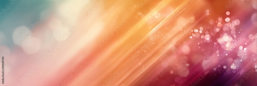 Poster soft blurred gradient background with warm orange, pink, and teal colors creating a dreamy, ethereal