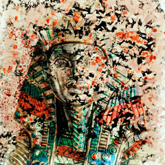 tableau, peinture masque égyptien, PNG fond transparent