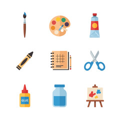 Art Supplies Creative Tools for Painting, Drawing, and Crafting in a Colorful Collection