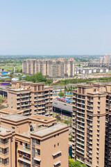 The scenery of the buildings around Deyang Railway Station in Sichuan Province, China
