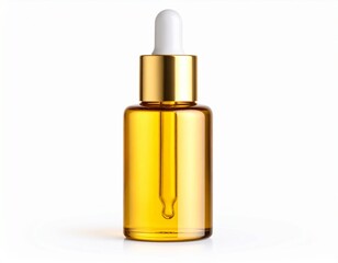 Naklejka premium Minimalist mockup of a serum bottle without logo or branding, isolated on clean background. Ideal for skincare ads, beauty product design, and cosmetic packaging presentation