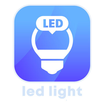 led light bulb icon for apps