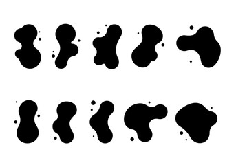 Ink Splash Texture Elements with Dots and Organic Abstract Brush Strokes