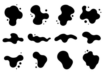 Ink Splash Texture Elements with Dots and Organic Abstract Brush Strokes