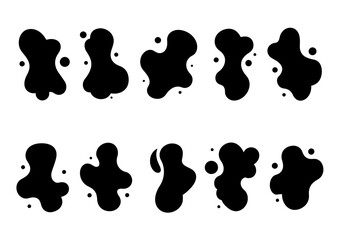 Ink Splash Texture Elements with Dots and Organic Abstract Brush Strokes