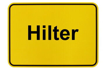 Illustration eines Ortsschildes der Gemeinde Hilter in Niedersachsen	