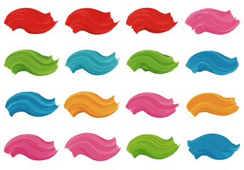 Colorful Brush Stroke Grid Featuring Vibrant Textures and Artistic Painted Lines