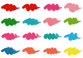 Colorful Brush Stroke Grid Featuring Vibrant Textures and Artistic Painted Lines