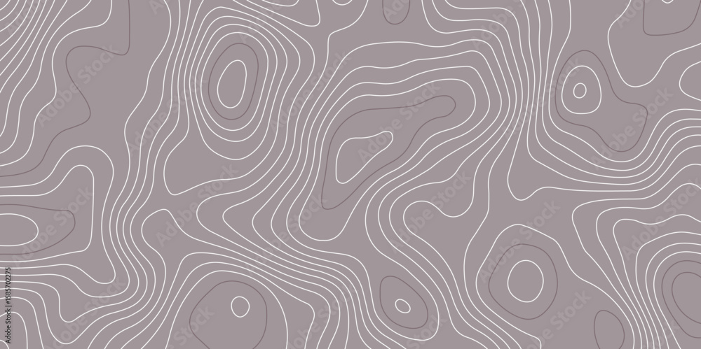 Poster abstract seamless topographic map pattern with smooth contour lines on a muted background. ideal for