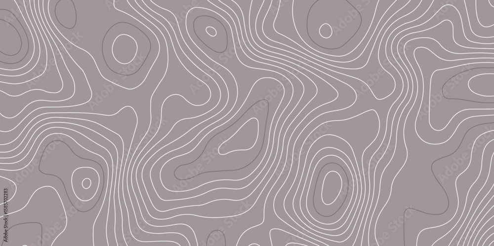 Aufkleber abstract seamless topographic map pattern with smooth contour lines on a muted background. ideal for