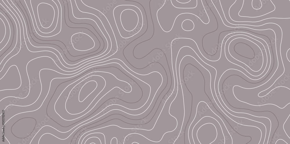 Poster abstract seamless topographic map pattern with smooth contour lines on a muted background. ideal for
