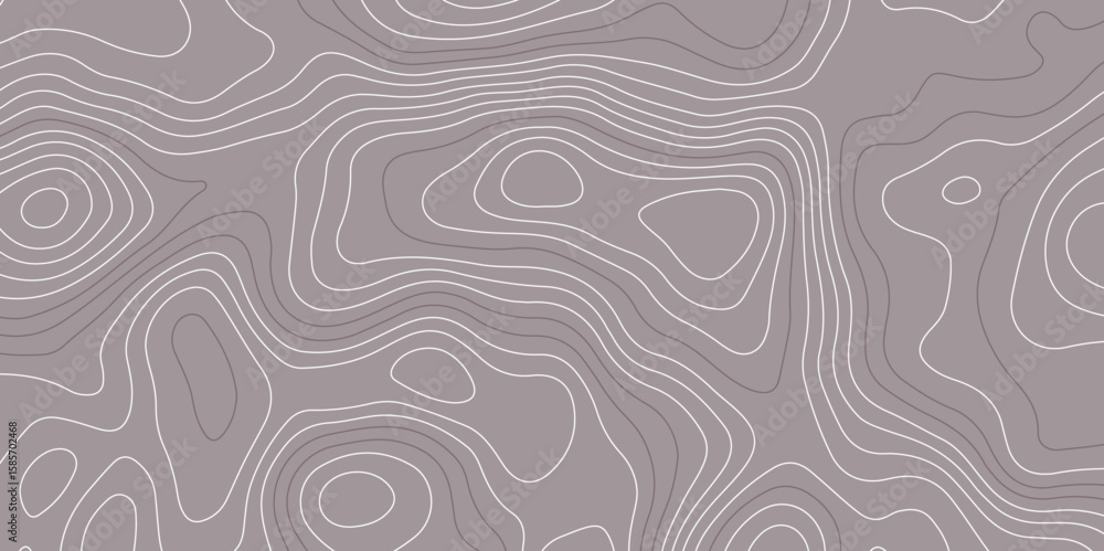 Fototapete abstract seamless topographic map pattern with smooth contour lines on a muted background. ideal for