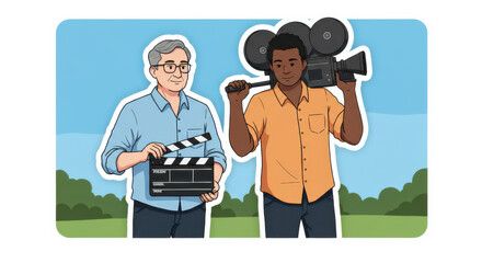 Filmmaking Team: Director and Cameraman