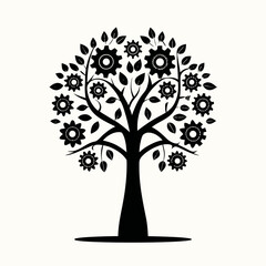 Elegant Tree Vector Collection with Leaves Silhouettes &ndash; Nature Inspired Minimalist Design for Logo, Branding, Environmental Projects, Organic Themes, Seasonal Art, and Digital Illustrations
