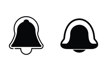 Simple Black and White Bell Icon Pair