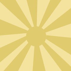 Bright yellow sunburst background with radial rays spreading from the center