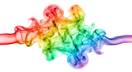Rainbow Colored Smoke Burst Isolated on White Background