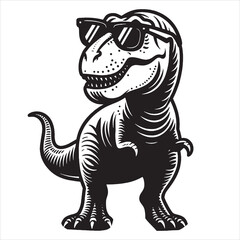 Obraz premium T rex Tyrannosaurus Rex Wearing Sunglasses