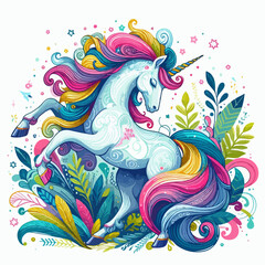 illustration of beautiful unicorn