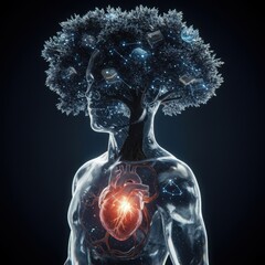The Tree of Life: A Digital Art of Human Anatomy, Nature and Cosmos Intertwined