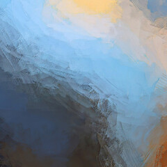 blend of vibrant colors deep teal blues transition into lighter almost turquoise hues blend with muted, light gray-greens and pale yellows that shift into rich golden ochre series 5