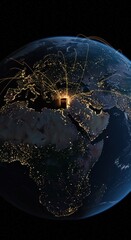 Global Connectivity: Mecca at Night, Illuminated by Faith and Pilgrimage