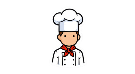 Cartoon Chef Sticker Illustration