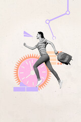 Collage of person with web interface and sync icon representing freelance work online profile...