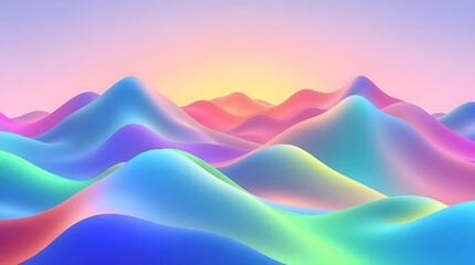 Soft Neon Hills in Gradient Hues