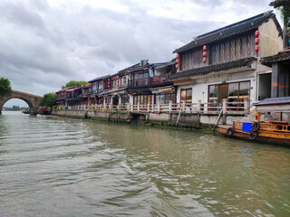 The beautiful house with the Fangsheng bridge at Zhujiajiao Ancient Town.