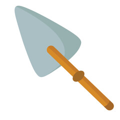 Cute cartoon hand drawn vector Hand trowel clipart.