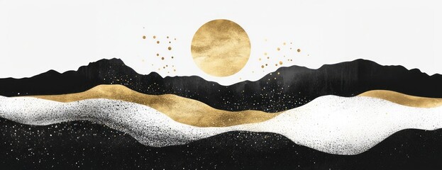 Obraz premium Abstract landscape background black white.