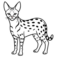 Minimalist Serval Sketch
