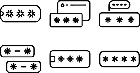 Obraz premium Secure password entry icons representing online security and data protection measures