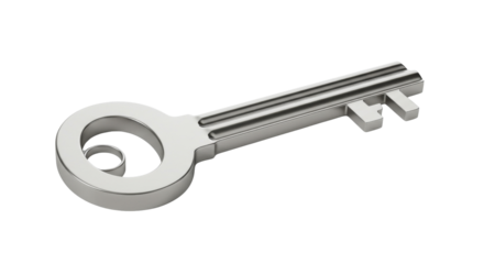 Metal Key isolated PNG with Transparent Background