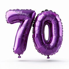 Purple foil number balloons 70 for celebration