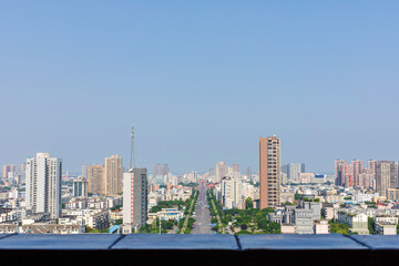 Obraz premium The urban architectural complex landscape of Deyang City, Sichuan Province, China