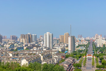 The urban architectural complex landscape of Deyang City, Sichuan Province, China