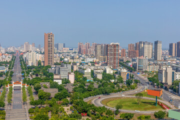 The urban architectural complex landscape of Deyang City, Sichuan Province, China