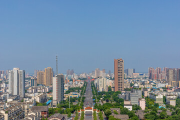 Fototapeta premium The urban architectural complex landscape of Deyang City, Sichuan Province, China