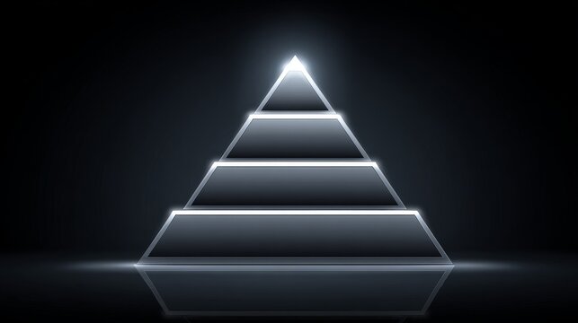 Investment ranking pyramid financial marketing layers in bar charts for symbolic growth visualization